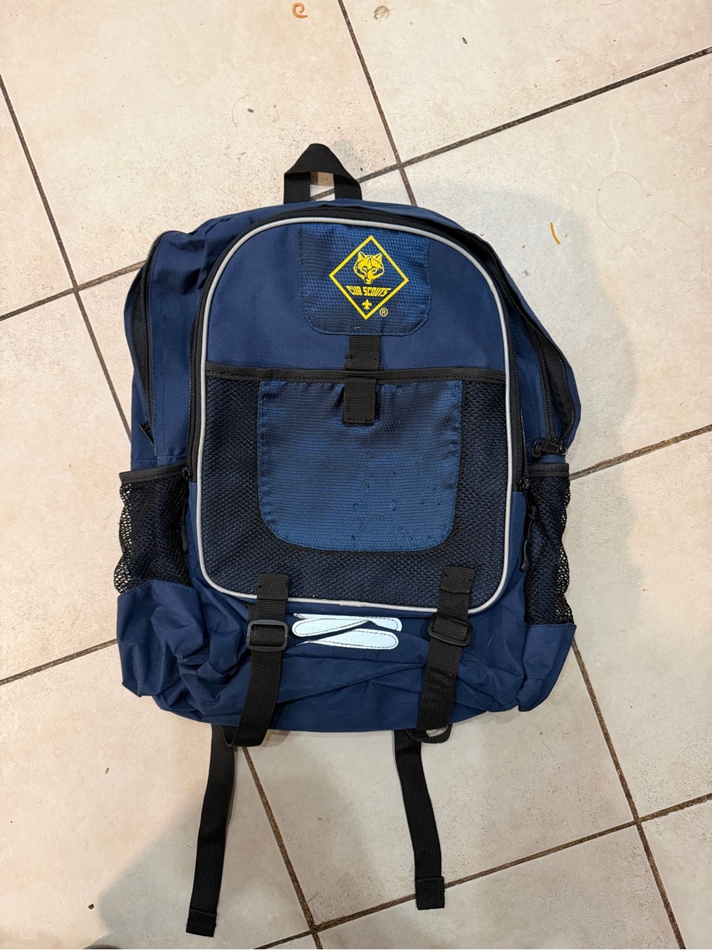 Navy Blue Boys Backpack with Cub Scout Patch